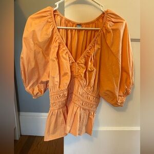 Old Navy Orange Puff Sleeve Blouse